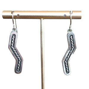 Vintage Sterling Silver & 14k gold lightning Bolt shaped Earrings